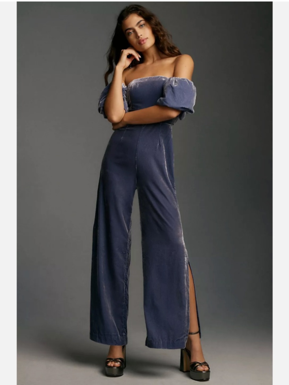 NEW ANTHROPOLOGIE THE FEMME VELVET JUMPSUIT